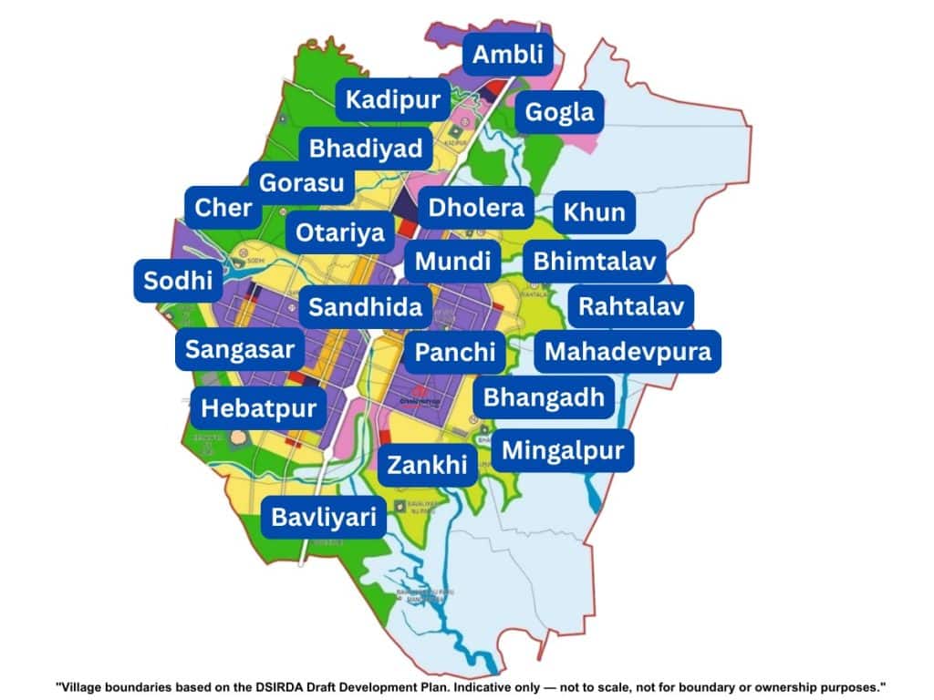 Map of the 22 villages inside Dholera SIR