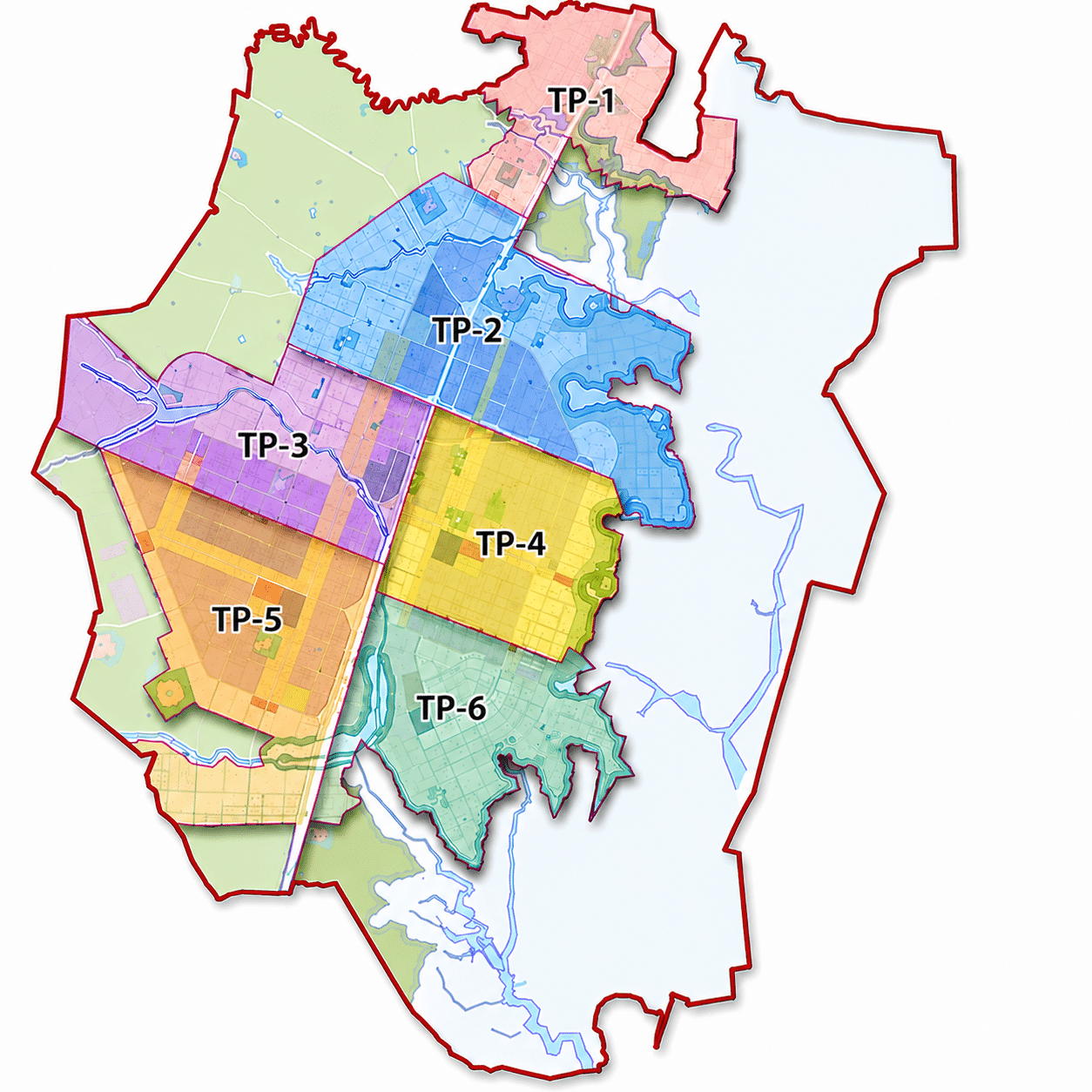 Map of Dholera SIR with TP 2 highlighted among the six Town Planning Schemes