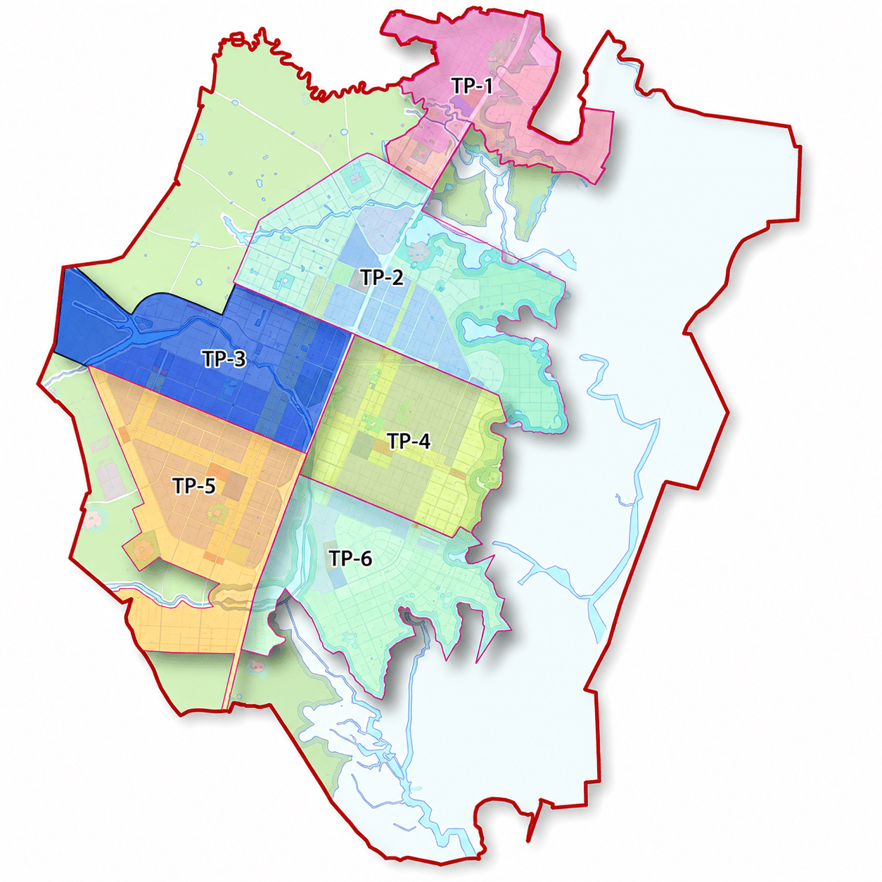 Map of Dholera SIR with TP 3 highlighted among the six Town Planning Schemes