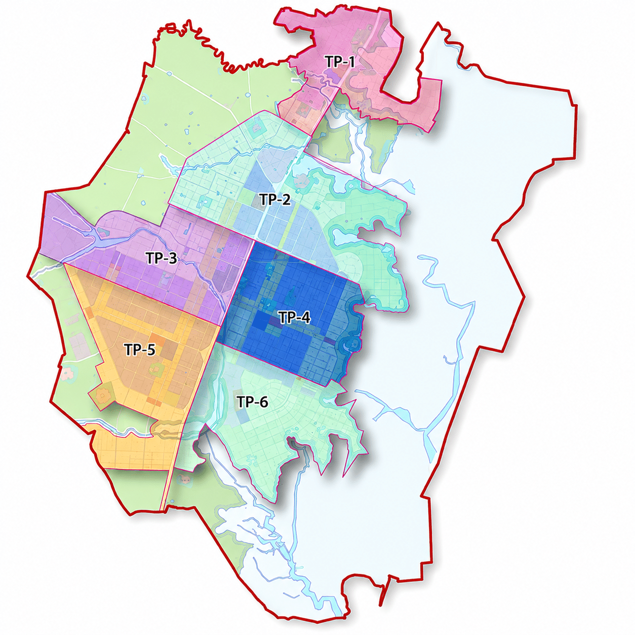 Map of Dholera SIR with TP 4 highlighted among the six Town Planning Schemes