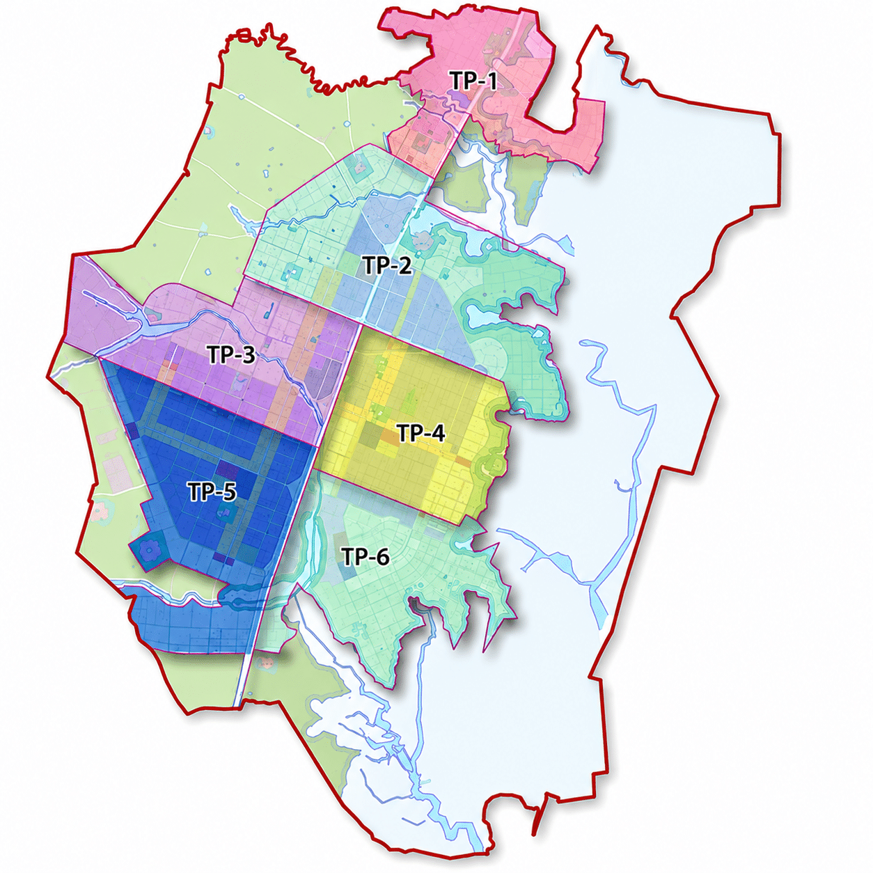 Map of Dholera SIR with TP 5 highlighted among the six Town Planning Schemes