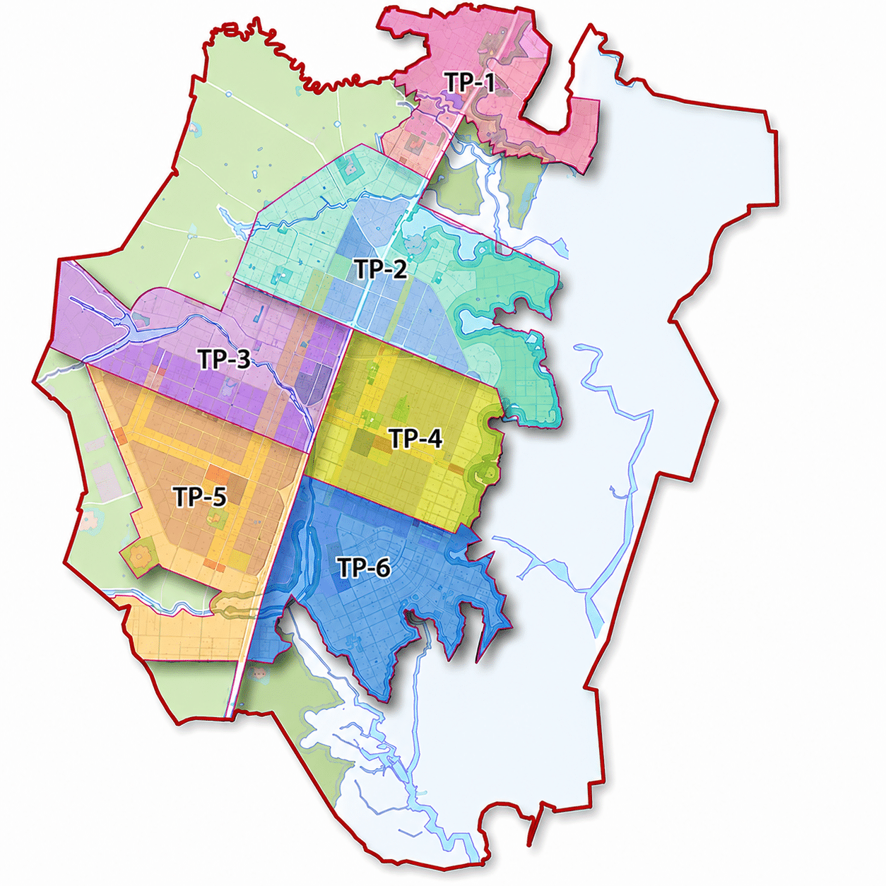 Map of Dholera SIR with TP 6 highlighted among the six Town Planning Schemes