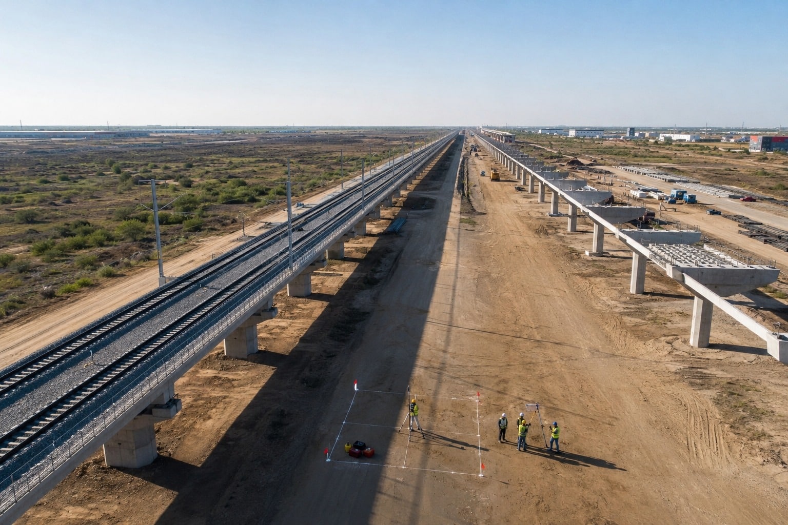 Sarkhej Dholera semi high speed double line work in progress